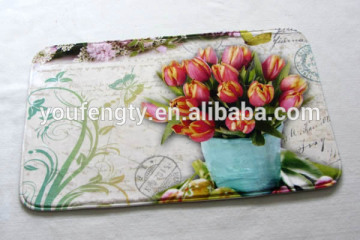 Bath collection flower thin bath mat