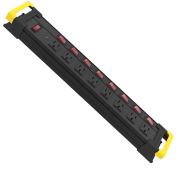 Metal Plug Socket Surge Protector Power Strip with 8 Outlets