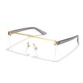 Rimless square sunglasses one piece large frame personality sunglasses