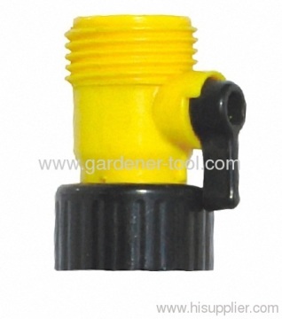 Plastic 2-way Hose Connector With Valve to Shut On/off Water 