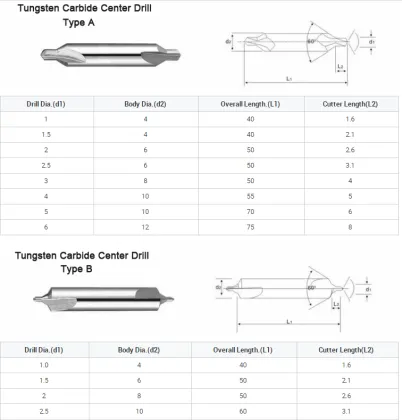 Tungsten Carbide center drills bit for stainless steel