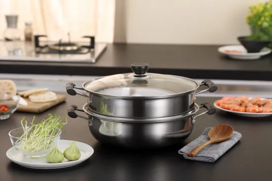 2 Layer Stainless Steel Steamer Pot Soup Pot
