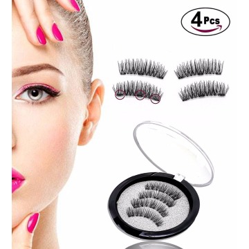 Magnetic Eyelashes 3 Magnets False Eyelashes, No Glue Makeup Natural Magnetic Lashes,Faux Cils Magnetique,Pestañas Magneticas