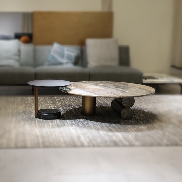 Mesa de café de lujo de luz moderna elegante con piedra de mármol natural para sala de estar