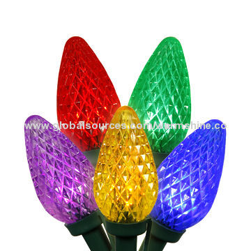 C9 LED Christmas Light Set with CE, RoHS FCC Marks, Stay Bright
