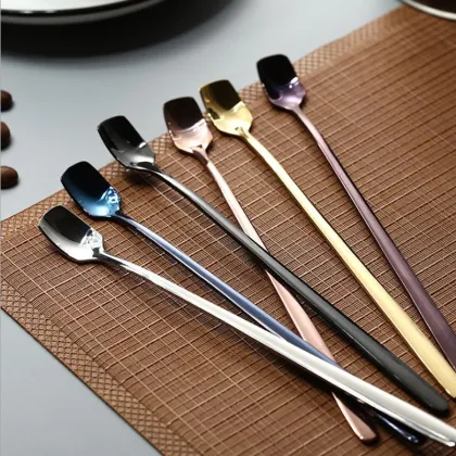 Creative Stainless Steel Long Handle Spoon Coffee Spoon