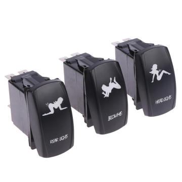 5Pin 12V/24V Waterproof Marine Rocker Switch with Blue LED
