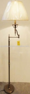 High quality European classic hotel fancy fabric floor lamp with brass