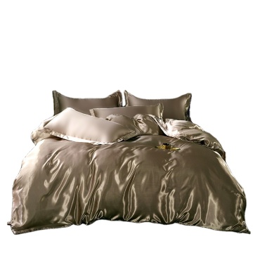Wholesale High Quality Luxury Solid Color Silky Bed Sheet Sets