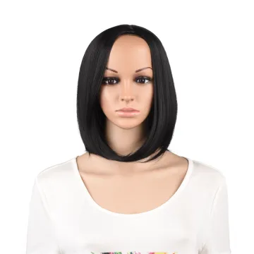 12 inch Medium Straight Wigs Ombre Synthetic Hair Wigs for Women Natural Looking Heat Resistant Cosplay Party Wig