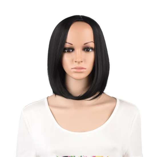 12 inch Medium Straight Wigs Ombre Synthetic Hair Wigs for Women Natural Looking Heat Resistant Cosplay Party Wig