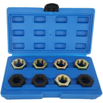 8-Pieces Axle Spindle Threading Tool Set M20 M22 M24 13/16'' 3/4'' x 20 UNF Blow-molded Case