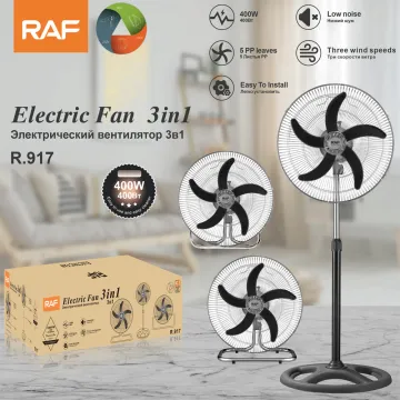 RAF Oscillating Head Tilted Head Electric Standing Fan 16-Inch Pedestal Floor Fan
