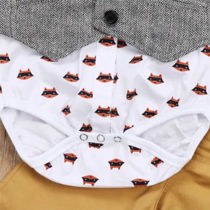 2019 autumn winter baby Boys clothes cotton shirt vest pants kids 4pcs suit baby boy clothing sets infant fall clothing set