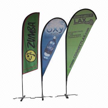 10ft High Tear Drop Flags with Digital Printing on Both Sides, Including Carry Bag