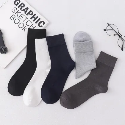 Super Soft Custom Bamboo Fiber Crew Socks - Men's Business Bamboo Dress Socks