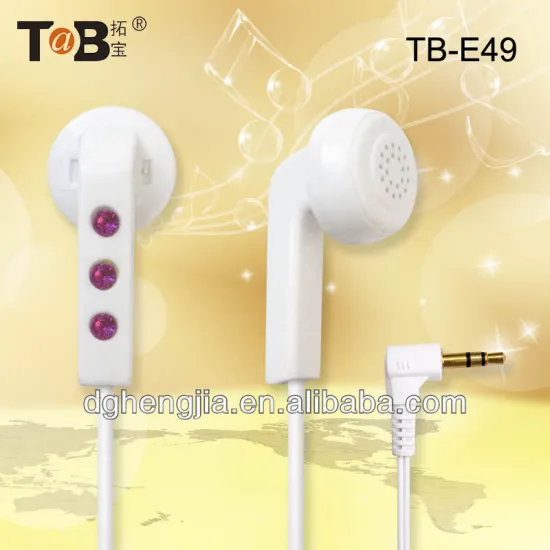 2015 new factory price free samples high quality in-ear best crystal gift diamond earphone
