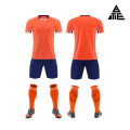 Conjunto deportivo de secado rápido transpirable para entrenamiento de fútbol naranja