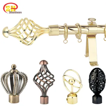 ZENGHUI wholesale Iron Curtain Rod adapter curtain finials