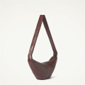 Soft Leather Chocolate Brown Croissant Horn-shaped Bag