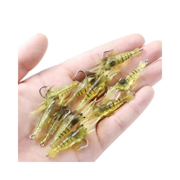 Wholesale 4cm/1g Luminous Fishing Shrimp Lures - Soft Plastic Sea Fishing Lure with Lead