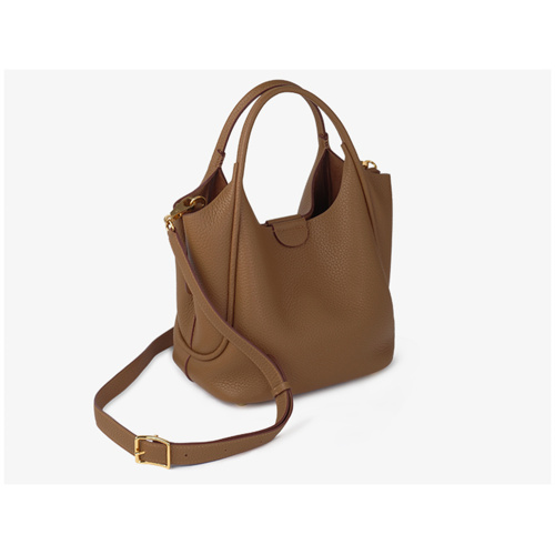 Simple and Stylish Leather Market Basket Bucket Bag