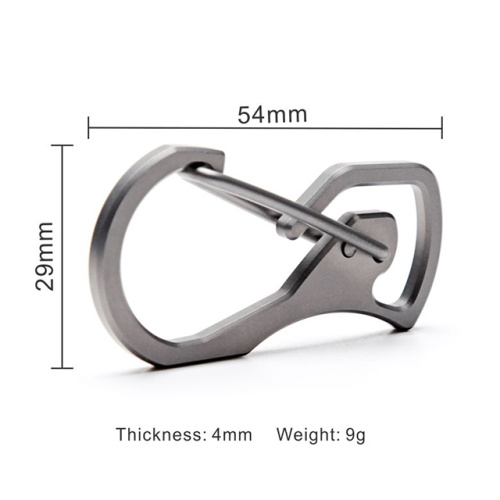 Outdoor Accessories Titanium Carabiner Keychain For Survival