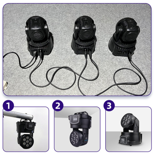 Hot sale Big Dipper LM70SR 7PCS 8W RGBW 4IN1 moving head stage lighting with remote for bar KTV DJ