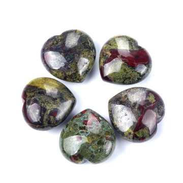 Bloodstone 30MM Love Heart Gemstone for Home Decoration Handmade Craved