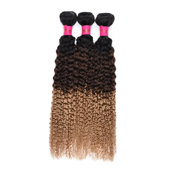 Peruvian Virgin Hair Human Hair Weave Bundles, 100% Unprocessed 10a 1b/4/27# Curly Wholesale Peruvian 10"-24"