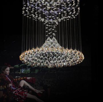 crystal lotus light chandelier glass mosaic lamp