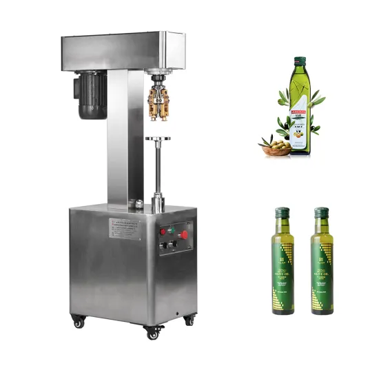 Green Oil Glass Bottles with Aluminum Caps and Sealing Machine (Height 35-300mm)