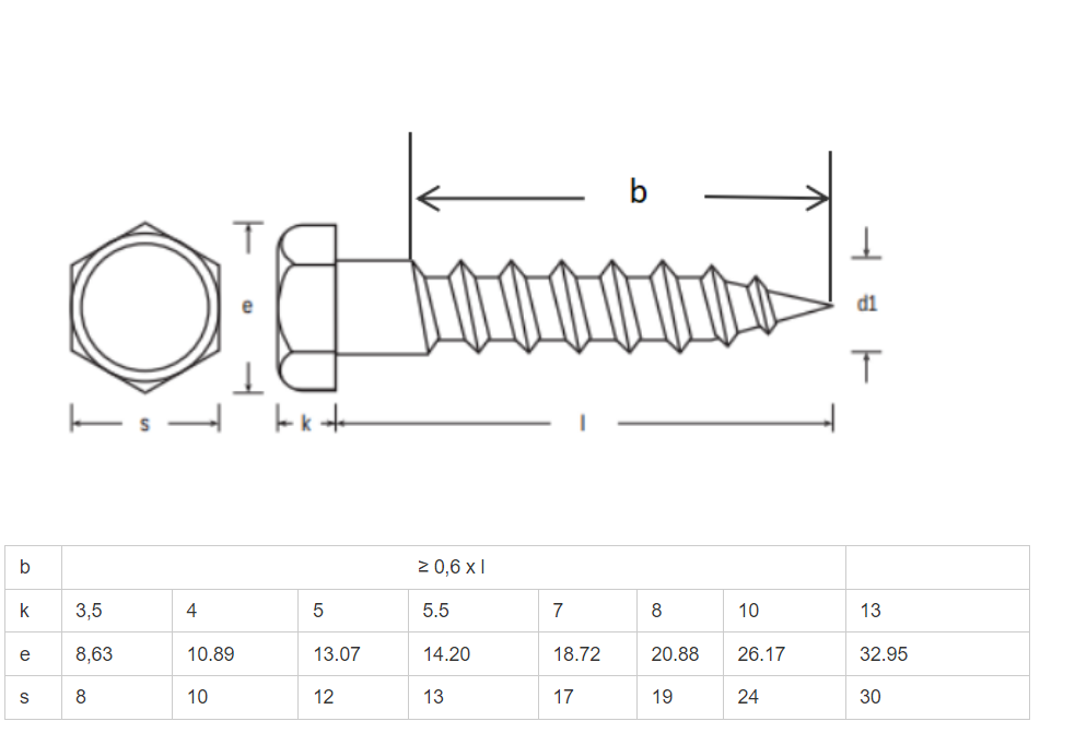 스테인레스 스틸 Din571 Hex Head Lag Wood Screw, 고품질 스테인레스 스틸