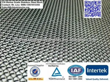 Security mesh screen 11x11x0.8mm Verified by TUV Rheinland