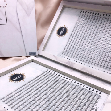 Custom Lash Book Packaging for Large XXL Trays of Long Stem Handmade Russian Volume Eyelash Extensions