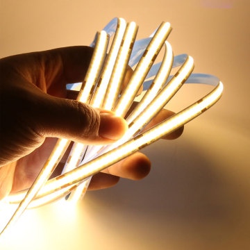 High Density LED Ribbon Light DC12V/24V 480LEDs 8mm IP20 12W/M White/Warm White Dotless Flexible COB LED Strip