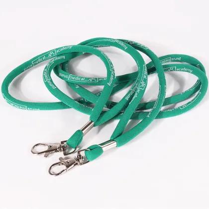 Green Rope Lanyard with Woven Label, PVC NFC RFID Card Lanyard - Safety Long Lanyard