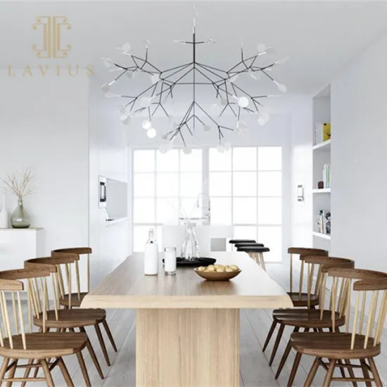 Classic Retro Leaves Led Office Metal Chandelier Lighting