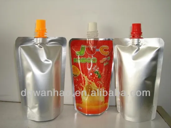 Custom Reusable liquid packaging with spout and cap