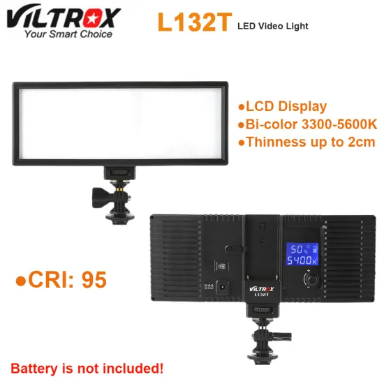 Viltrox L132T LED Video Light Ultra Thin LCD Display Bi-Color & Dimmable DSLR Studio Light Lamp Panel for Camera DV Camcorder