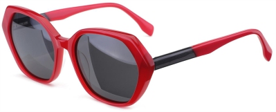 C1 Acetate Sunglasses Translucent Red