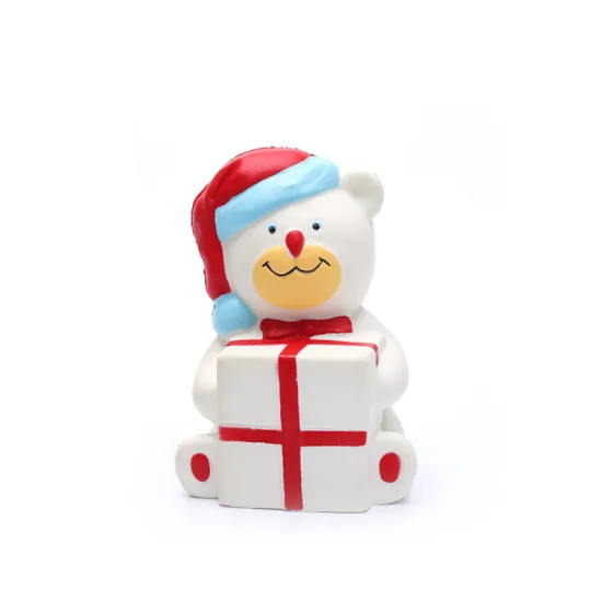 Custom Design PU Christmas Bear Squishy Toys - Stress Relief Animal Balls