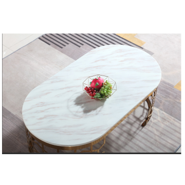Gold Stainless Steel Marble Top Luxury Coffee Table