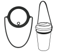 Återanvändbar takeout kaffe silikonbärare med handtag