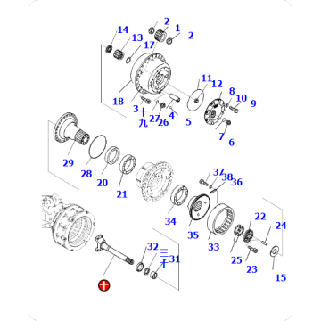 Half shaft 56В-27-32410 for HM400-3MO winch