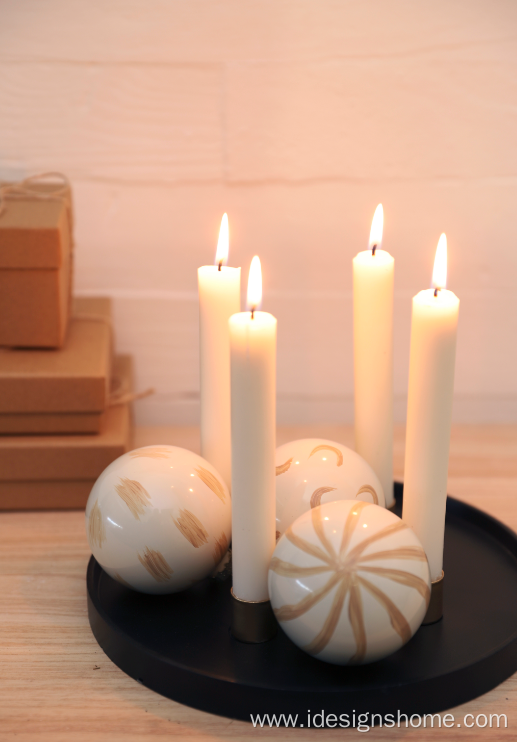 Metal Round Tray Candle Holders For Wedding Decoration