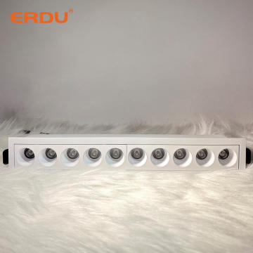 ERDU LED Rectangular Recessed Aluminium Spotlight - 1 to 15 Heads Linear Ceiling Lamp