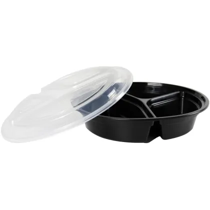 takeaway bento box round food containers compartment plastic disposable food storage meal prep containers
