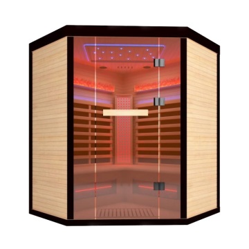Saiuna de sauna de esquina de 3 pessoas, sala de sauna infravermelho