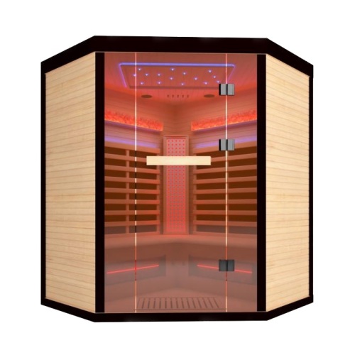 Saiuna de sauna de esquina de 3 pessoas, sala de sauna infravermelho